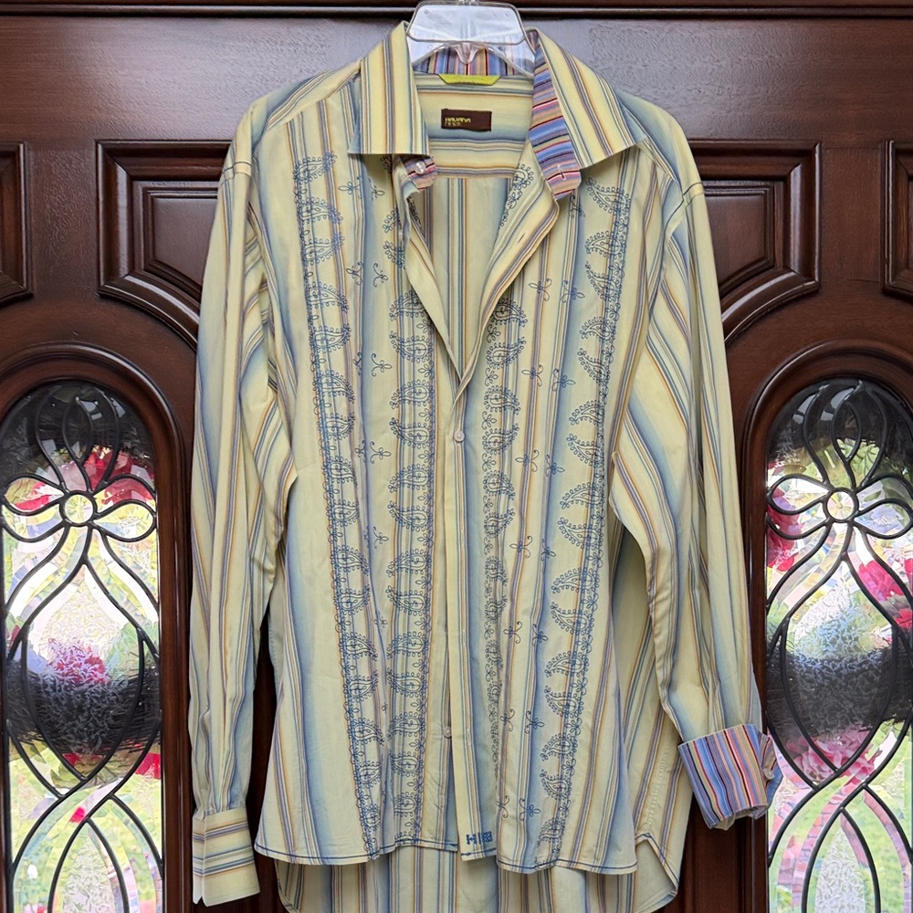 Vintage Havana Nines Embroidered Long Sleeve Button Down Shirt